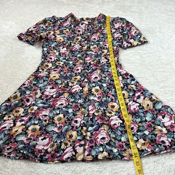 Vintage 90s Paris Sport Club flirty floral button down dress, size 7 - Picture 5 of 10